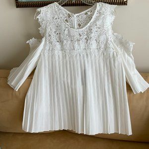 Juliette pleated open-shoulder blouse shirt